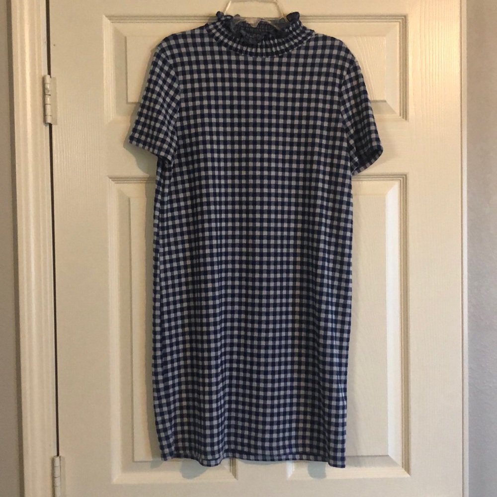 Zara Trafaluc Blue Checked Gingham Dress